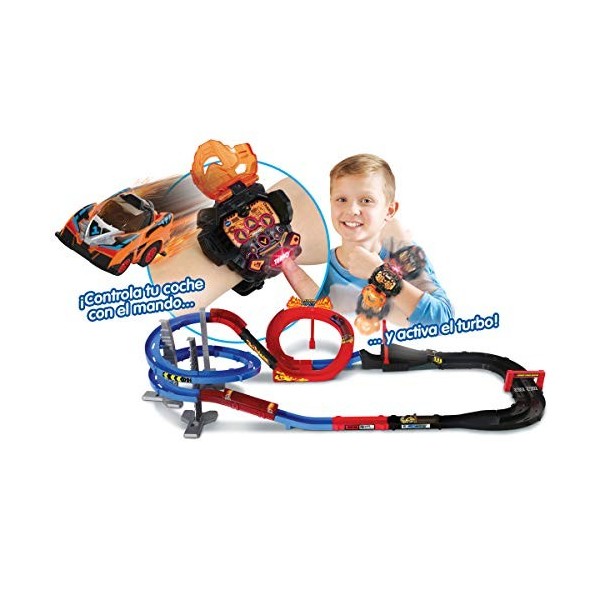 VTech 3480-517522 Circuit de Course Turbo Force Racers Piste dacrobaties pour Les Voitures télécommandées, Comprend 1 téléco