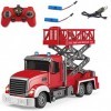 Mostop RC Fire Engine Truck 14" avec compartiment de levage, télécommande 2,4 GHz pour enfants, avec 2 piles rechargeables, 7