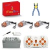 Technik Power Functions Set de 3 moteurs L, télécommande, module de batterie, contrôle APP, blocs de serrage MOC compatibles 