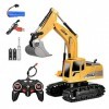 Eeneme Excavateur de contrôle à distance Toy RC 1:24 Digger Chain Construction Vehicles RC Trucks Toys Gift for Boys Girls Ki