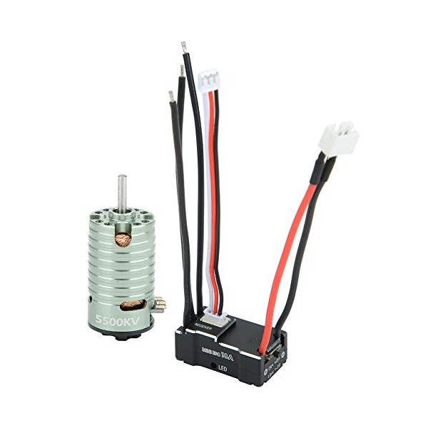 VGEBY Motor ESC Kit, 1410 Moteur de chenille télécommandé sans balais en métal avec 18A ESC RC Pièces de rechange Accessoires