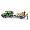 bruder 02593 - Land Rover Defender Station Wagon avec remorque à un essieu, micro-pelle JCB 8010 CTS, ouvrier du bâtiment