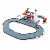 Jouet Hape Station de Course pour Petite Voiture et Circuit Train Bois - Jeu pour Enfant de Plus de Trois Ans - Compatible Av