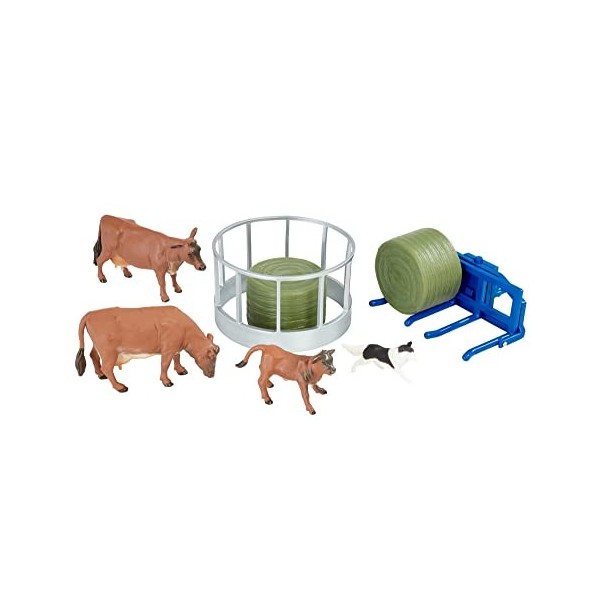 Britains 1:32 Coffret Tracteur Valtra 43324 Vert Olive avec Accessoires, Compatible avec Les Jouets à léchelle 1:32, pour Le