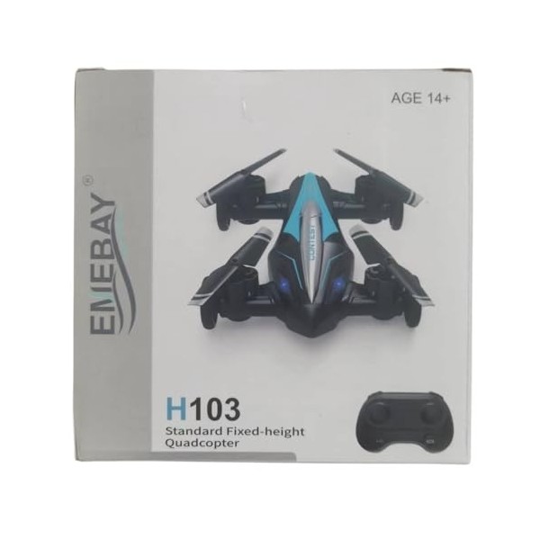 EMEBAY Drone RC/Voiture Radiocommandée Bi-Mode Terre-air 2.4G H103, 2-en-1 Quadricoptères UAV Hélicoptère RC terrestre et aér