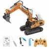 Ezweiji Excavatrice télécommandée, grande taille, durable, jouet dexcavatrice, technique rechargeable, camion de chantier, 1