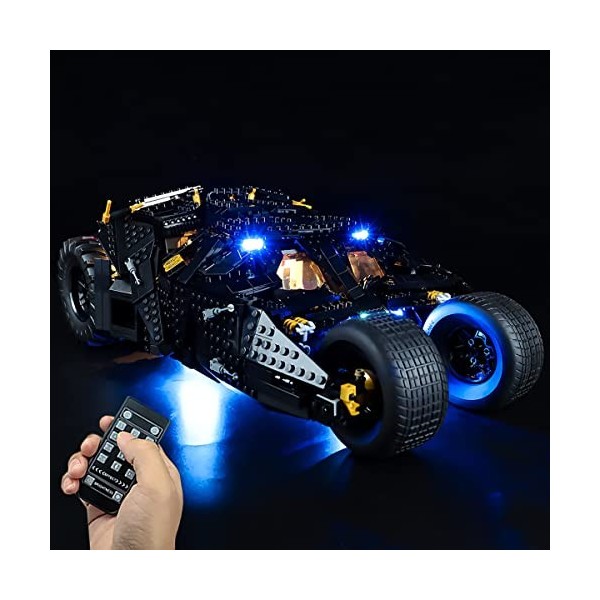 Hosdiy Télécommande Jeu de Lumière pour Batman la Batmobile Tumbler Modèle - Compatible avec Lego 76240 - LED Lumiere Kit 