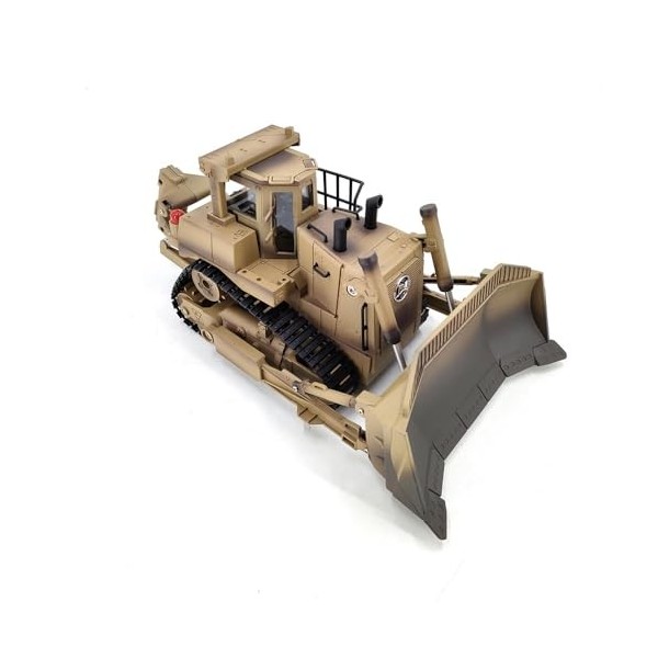 Modèle bulldozer dingénieur à télécommande avant et arrière double tête de levage à distance 1:18 jouet militaire 37 cm gran