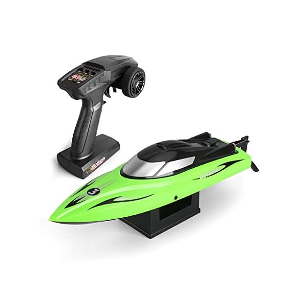 wueiooskj Bateau télécommandé 2.4G Auto Over Durable Ship Anti-Collision Speedboat Watercraft Simulation pour Enfants Adultes