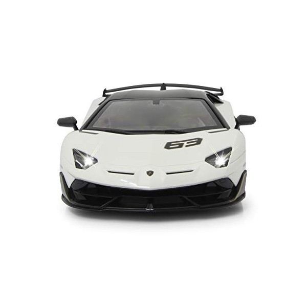 Jamara - 405172 - Lamborghini Aventador SVJ - 1:14 - Blanc - 2,4 GHz - Jusquà 1 heure de conduite à environ 9 km/h, détails 