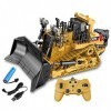 WZRYBHSD Bulldozer RC, Pelle Télécommandée,Chargeur Frontal Sur Chenilles,Véhicules De Construction,Tracteur Jouet Avec Émett