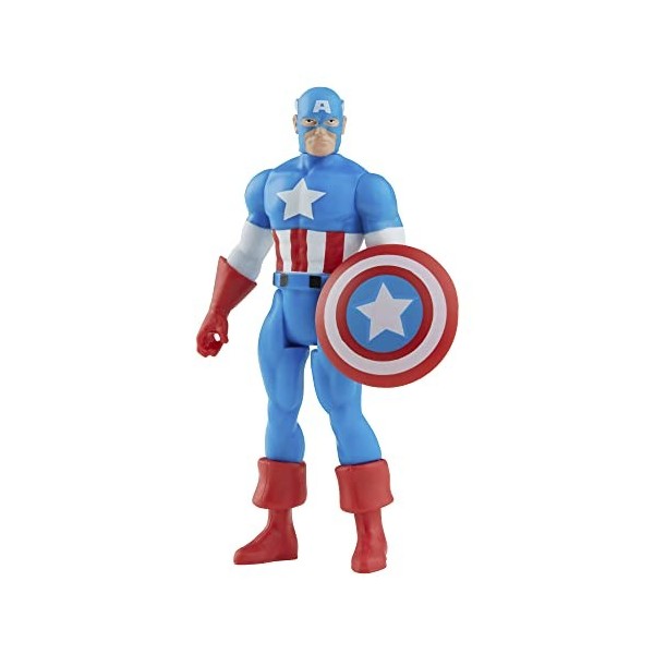 Marvel Hasbro Legends Series, Figurine de Collection Retro Captain America de 9,5 cm