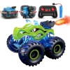 LTLWSH 360° Rotation 2.4GHz Voiture Télécommandée Enfant avec Spray, lumière et Son, Tout Terrain Monster Trucks, Jouets Dino