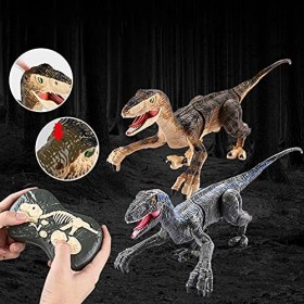 Motyy Rc Dinosaure Marche ÉLectrique Raptor Velociraptor Enfants Jouet Intelligent Animal Simulation TéLéCommande Dinosaure 