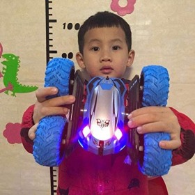 ZHLFDC Wireless Charging RC Car 2.4GHz télécommande double face Dumper Stunt Véhicule Tumble Escalade Deformation hors route 