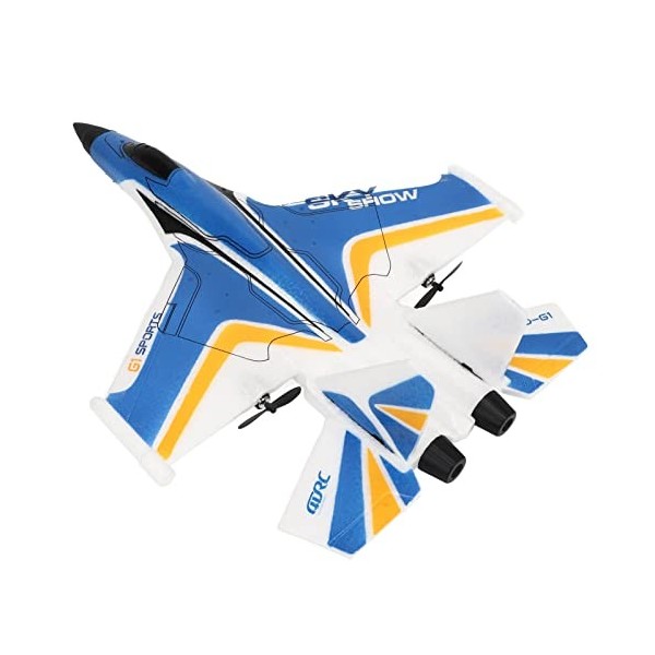 Alomejor Avion RC, RC Glider Soft LED Light Lightweight 2.4Ghz avec Télécommande pour lextérieur Double Batterie 