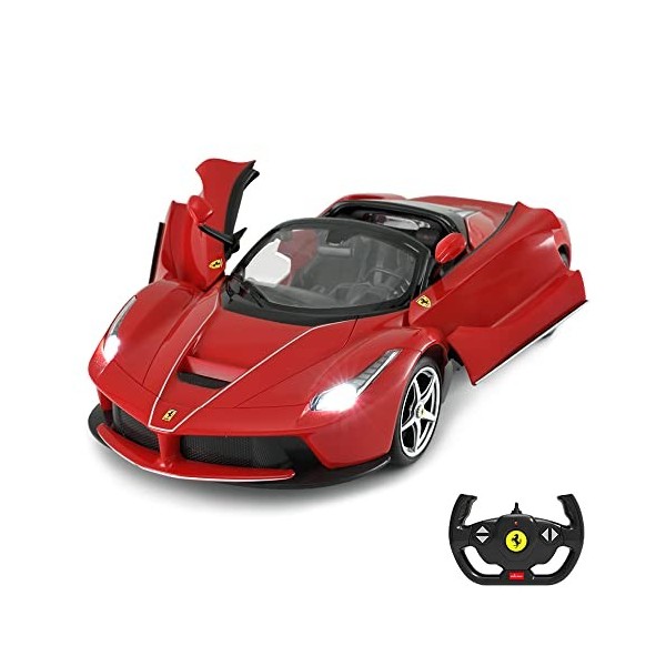 RASTAR – Voiture télécommandée Ferrari LaFerrari Aperta échelle 1:14, avec dessus décapotable, portes qui s’ouvrent, phares f