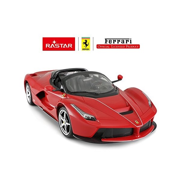 RASTAR – Voiture télécommandée Ferrari LaFerrari Aperta échelle 1:14, avec dessus décapotable, portes qui s’ouvrent, phares f