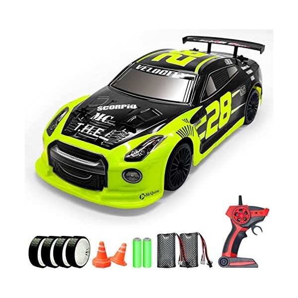 RACENT Voiture télécommandée pour enfants 1/14 grande vitesse RC 2,4 GHz Jouet cadeau pour garçons et filles vert 