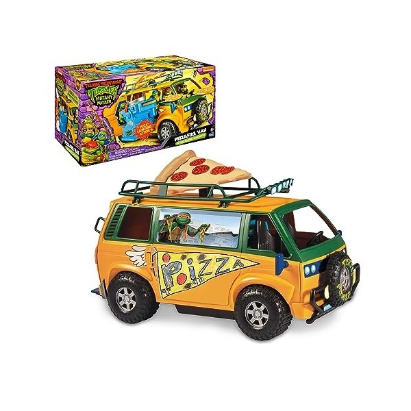 Tortues Ninja, Camion de Combats, Lance Pizza motorisé, Peut contenir Les Figurines de 12 cm, Jouet pour Enfants dès 4 Ans, G