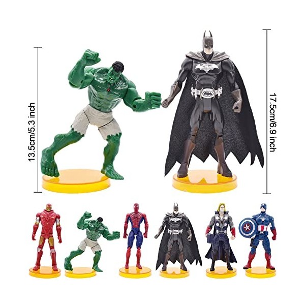 OBLRXM Figurine Avengers, Avengers Endgame Titan Hero Series Lot de 6 Figurines, Hulk, Iron Man, Captain America,Thor, Spider