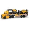 Dickie Toys Volvo Heavy Mack Truck Grand Camion avec 2 véhicules Volvo sur remorque, Pelleteuse et Chargeur sur pneus, Lumièr