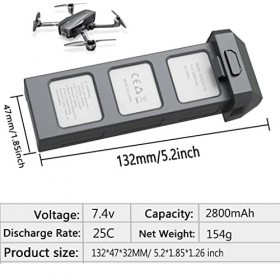 1PCS 7.4 V 2800mAh Batterie de Lithium pour HS720 HS720E Moteur sans Brosse à Quatre Axes Pièces à Quatre Axes Pièces de Comm