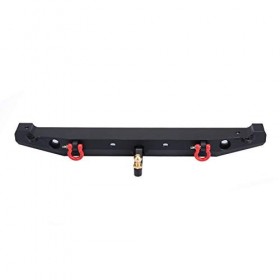 VGEBY RC Crawler Rear Bumper, Pare-Chocs arrière de Chenille, Pare-Chocs arrière en métal de Chenille RC avec lumières LED po