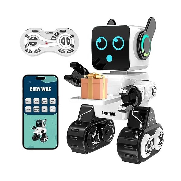 anysun Jouet Robot pour Enfants, Robots RC Intelligents avec Tactile, Application et Télécommande, Jouet Robot Programmable, 