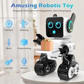 anysun Jouet Robot pour Enfants, Robots RC Intelligents avec Tactile, Application et Télécommande, Jouet Robot Programmable, 