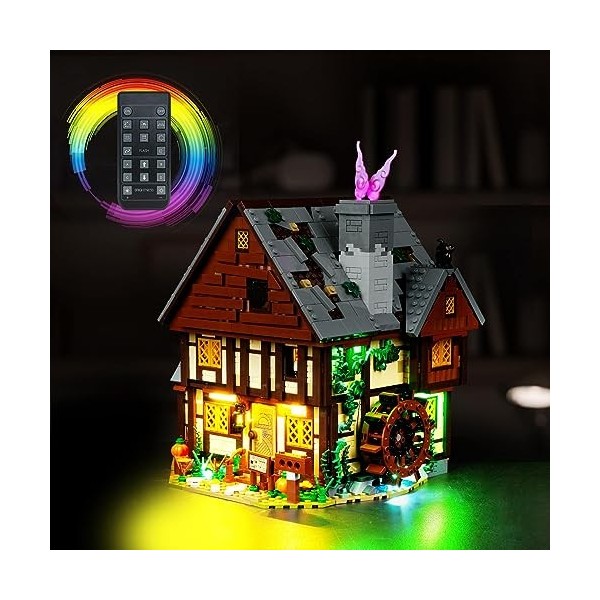 cooldac Kit de lumières LED pour Lego 21341 Disney Hocus Pocus : The Sanderson Sisters Cottage, télécommande USB, kit de lum