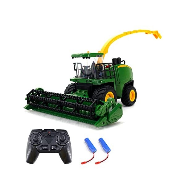 YANGZY Moissonneuse Camion télécommande Moissonneuse Jouet 1/24 2.4GHz télécommande Agriculteur Moissonneuse fumée lumière Ef