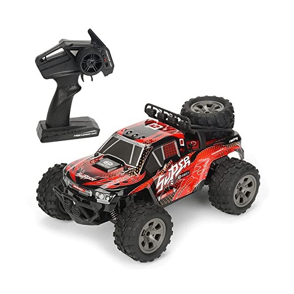 HEBXMF Voiture télécommandée électrique à léchelle 1/18, camion RC descalade tout terrain absorbant les chocs, véhicule tou