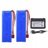 ZYGY 2PCS 7.4V 2200mah Batterie au Lithium avec 2 en 1chargeur pour WLtoys K949 10428 10428-A L202 RC Voiture télécommandée H