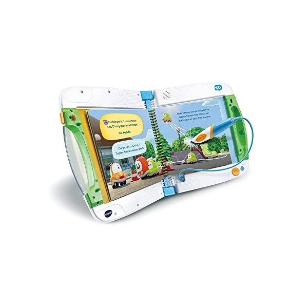 VTech - MagiBook v2 Starter Pack Vert, Plateforme de Lecture Interactive avec Livre Éducatif Niveau 1 lÉcole des Super-Héros