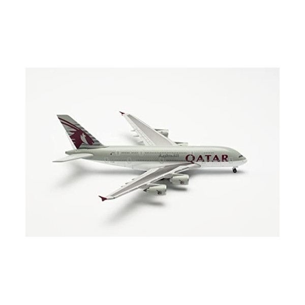 Herpa Avion modèle Airbus A380 Qatar Airways -A7-APG Échelle 1:500 – Modèle davion pour collectionneurs, décoration Miniatur