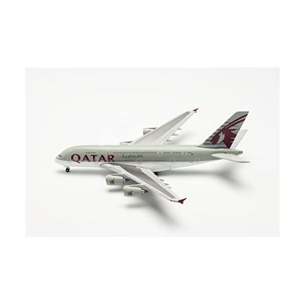 Herpa Avion modèle Airbus A380 Qatar Airways -A7-APG Échelle 1:500 – Modèle davion pour collectionneurs, décoration Miniatur