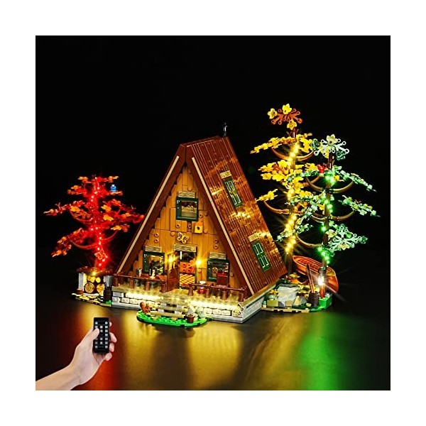 cooldac Kit déclairage LED pour Lego 21338 Ideas A-Frame Cabin - Kit déclairage LED compatible avec la version télécommande