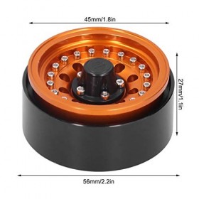 VGEBY RC Crawler Rims, 4 pièces RC Jantes 1.9in, métal Beadlock Roue moyeu Jante Ensemble Simulation CNC adapté pour 1/10 RC 