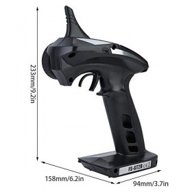 Tbest Émetteur RC, FS-GT2B 2.4G 3CH Émetteur et récepteur LED Contrôleur de système Radio Émetteur et récepteur pour Bateau d