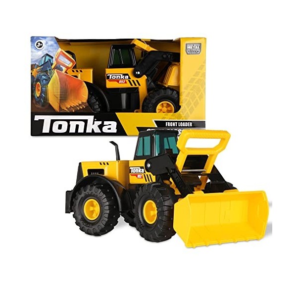 Tonka Steel Classic Front Loader, Dumper Truck Toy for Children, Kids Construction Toys for Boys and Girls, Vehicle Toys for 