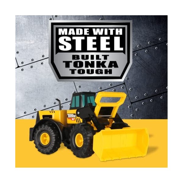 Tonka Steel Classic Front Loader, Dumper Truck Toy for Children, Kids Construction Toys for Boys and Girls, Vehicle Toys for 