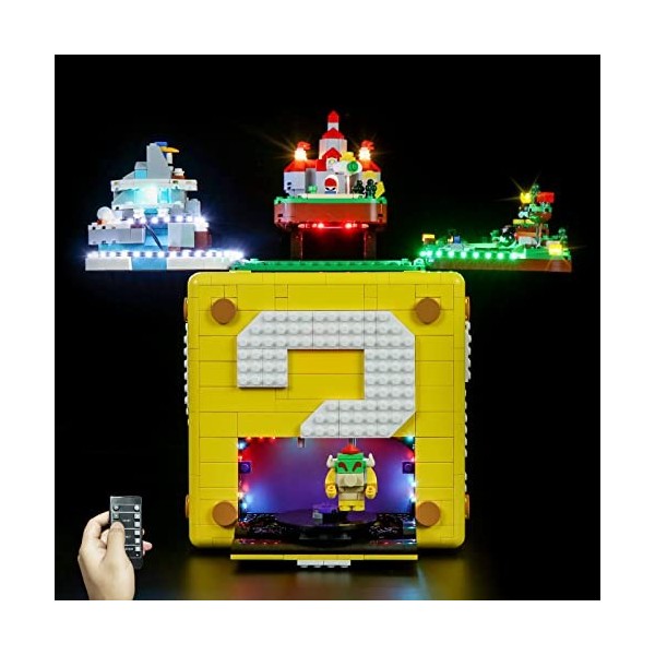 cooldac Kit déclairage pour Lego Super Mario 64 Point dinterrogation Block 71395 avec télécommande compatible avec Lego 713