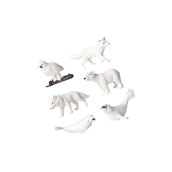 ibasenice 6 Pièces Miniture Décoration Mini Jouet Mousse Décor Arctique Animal Modèle Hiver Modèle Arctique Animaux Ours Pola