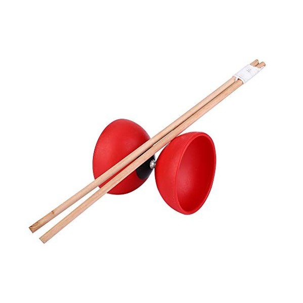 Cuque Diabolo, 5.71 * 4.72 * 4.72in ABS Triple roulement Diabolo avec des Baguettes Diabolo Jonglage Set pour Les débutants e