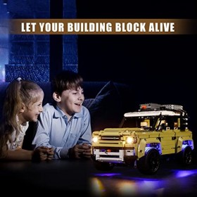 cooldac Kit déclairage LED pour Lego Technic Land Rover Defender, version télécommandée, connexion USB, compatible avec Lego