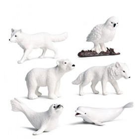ibasenice 6 Pièces Miniture Décoration Mini Jouet Mousse Décor Arctique Animal Modèle Hiver Modèle Arctique Animaux Ours Pola