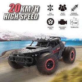 Voiture Télécommandée 1:16 RC Voiture 2,4GHz avec 2 Piles 70Mins Autonomie  Camion Telecommande Monster Truck Voiture Télécommandée en Haute Vitesse  20+KM/H Tout-Terrain pour Enfants & Adultes : : Jeux et Jouets