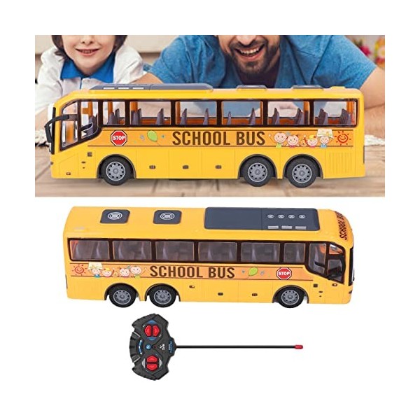 Wandier Bus Scolaire RC Cadeau danniversaire drôle Bus télécommandé en Plastique Exquis pour Les Enfants de 3 Ans et Plus po