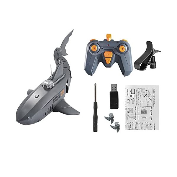 ZFFLYH RC sous-Marin avec 480P Caméra sous-Marine Bateau Jouet Télécommande Requin Animaux Robots sur Les Bateaux Radiocomman